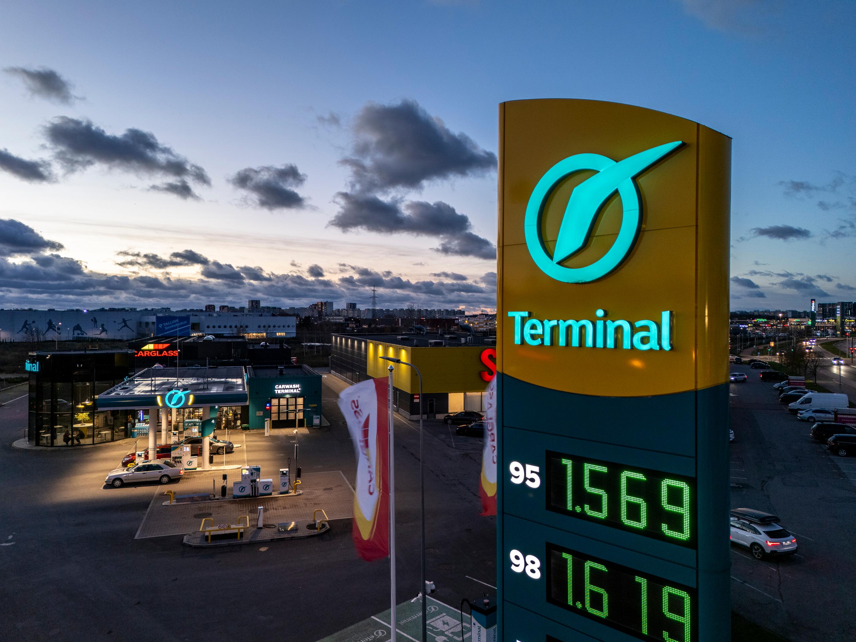 Dag, reklaam, terminal, oil, reklaamtorn